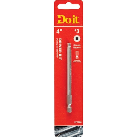 All-Source No. 3 Square Recess 4 In. Power Screwdriver Bit 375671DB